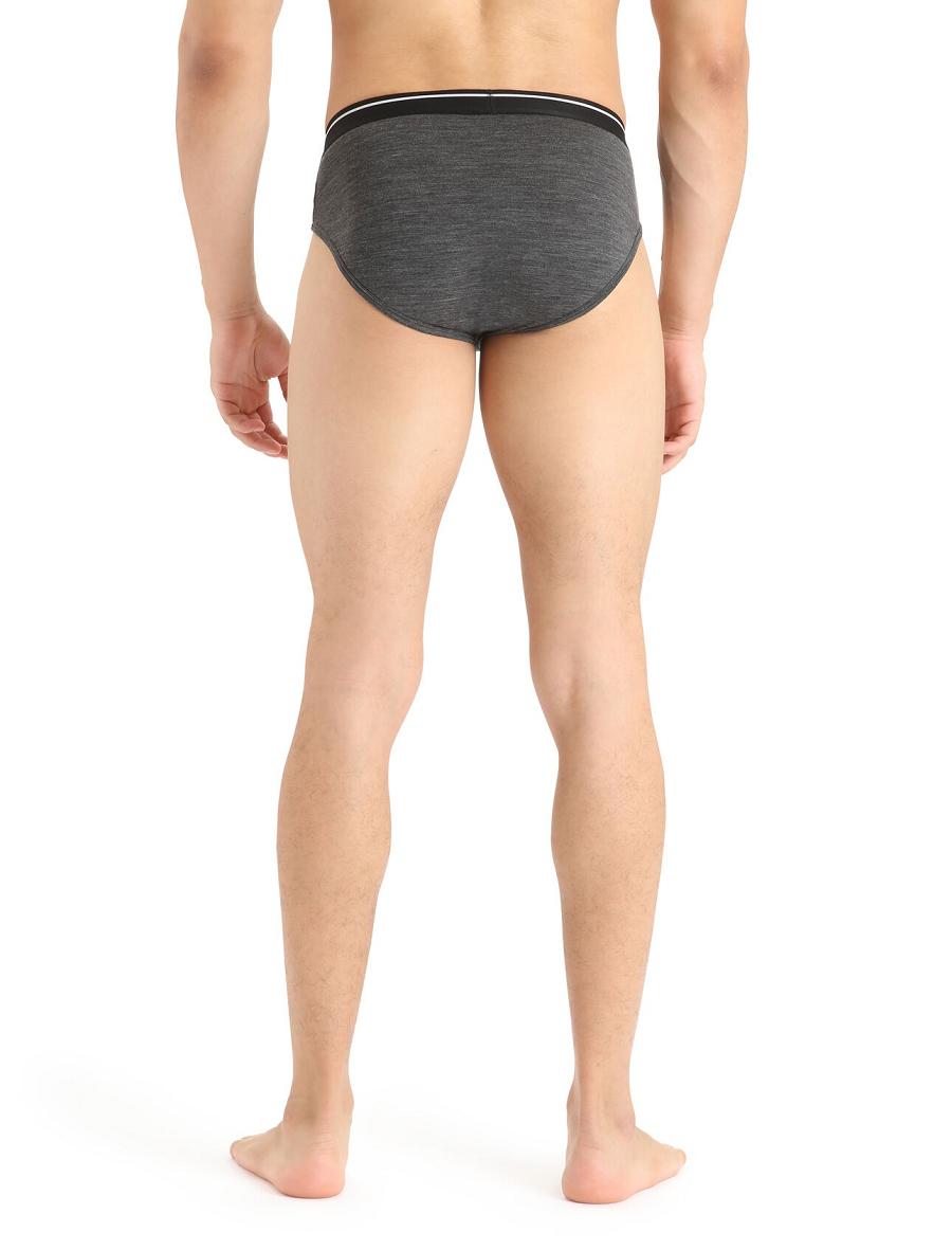 Jet Heather Men's Icebreaker Merino Anatomica Briefs Underwear | USA 1298KORI